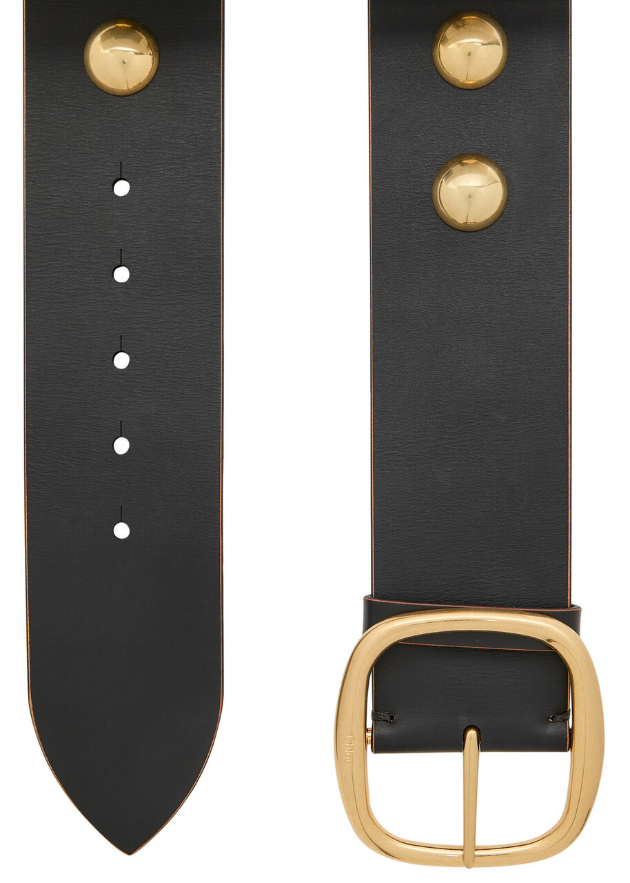 Chloe The Chloé Midnight Stud-embellished Leather Belt Black