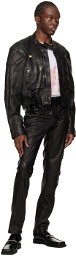 Martine Rose Black Paneled Leather Pants