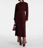 Nour Hammour Tate suede trench coat