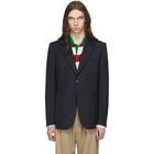 Gucci Navy Fancy Elements Print Blazer