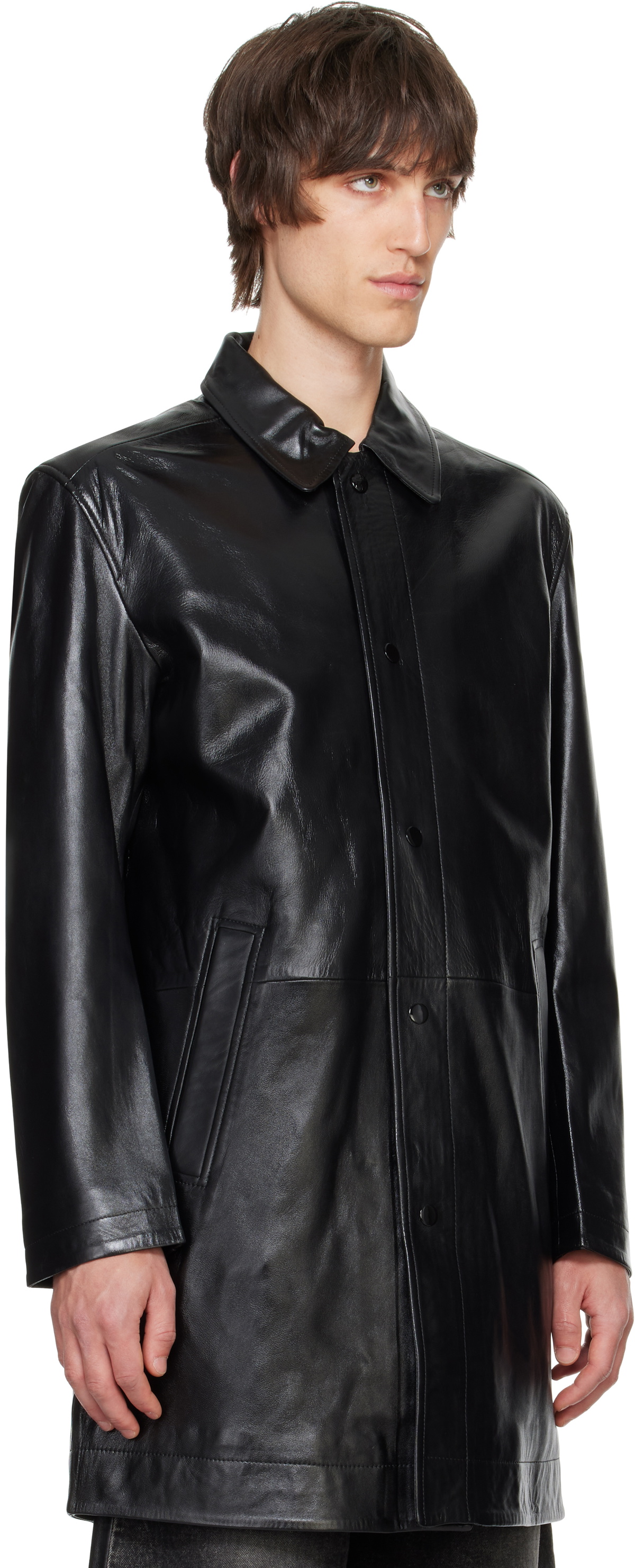 Diesel Black L-Cordier Leather Jacket Diesel