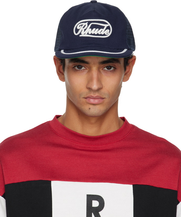 Photo: Rhude Navy 'Rhude' Patch Trucker Cap