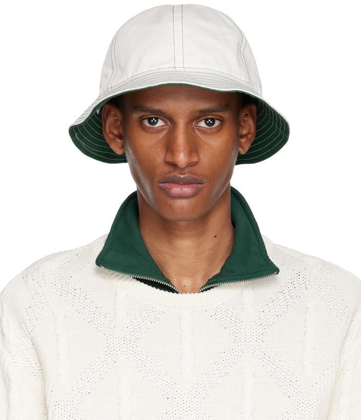 Photo: Palmes Reversible Off-White & Green Horne Bucket Hat