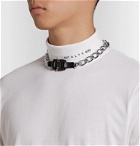1017 ALYX 9SM - Leather-Trimmed Silver-Tone Necklace - Silver