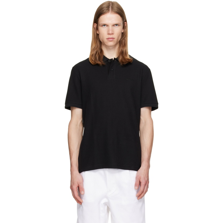 Photo: BOSS Black Regular-Fit Honeycomb-Structured Cotton Piqué Polo