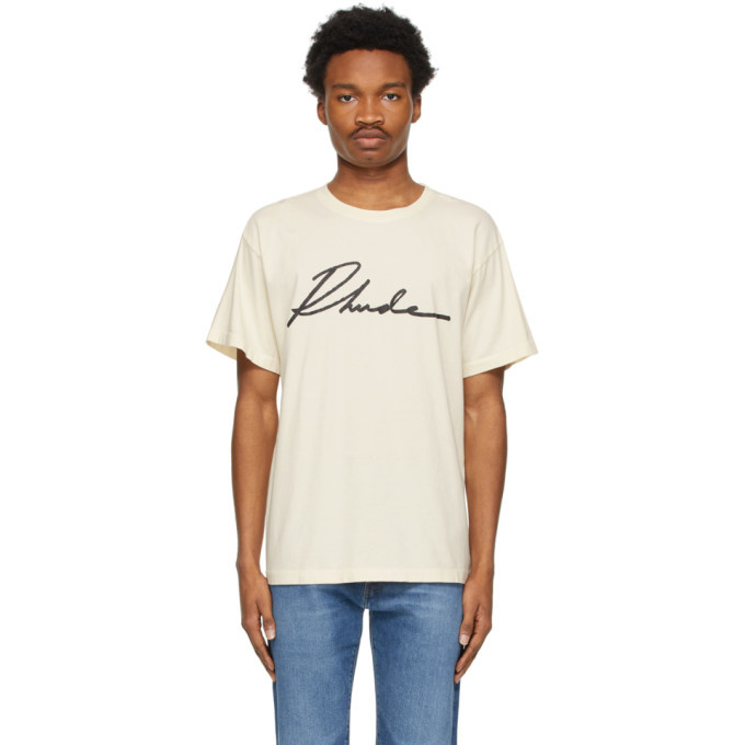 Photo: Rhude Off-White Logo Script T-Shirt