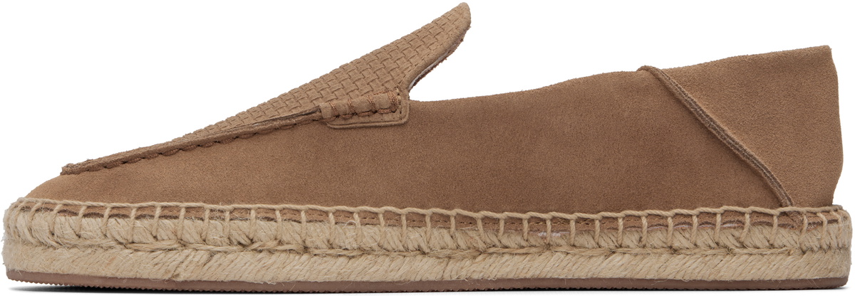 BOSS Beige Jute Midsole Suede Espadrilles