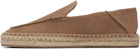 BOSS Beige Jute Midsole Suede Espadrilles