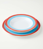 La DoubleJ Rainbow Azzuro porcelain soup and dinner plate set