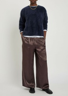 Eileen Fisher Crinkled Wide-leg Satin Trousers Brown