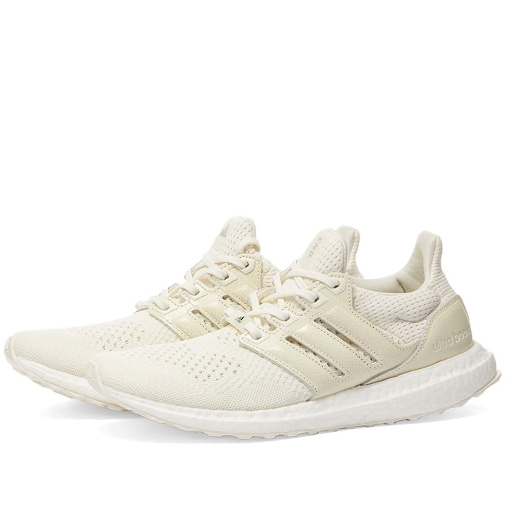 Photo: END. x Adidas Ultraboost OG 1.0 'Ceramic Craze' Sneakers in Core White/ Off White/Core 