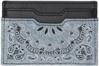 AMIRI Black & Blue Embroidered Card Holder