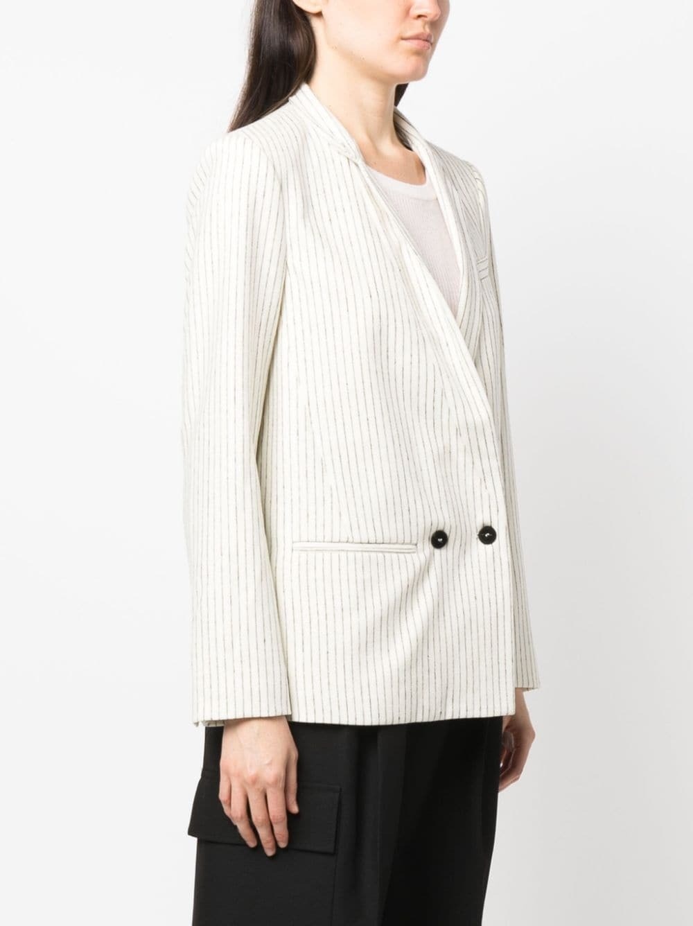 FORTE FORTE - Pinstripe Flannel Long Jacket