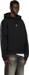 Mugler Black Zipped Sleeves Hoodie