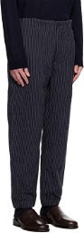 CASEY CASEY Navy Striped Trousers