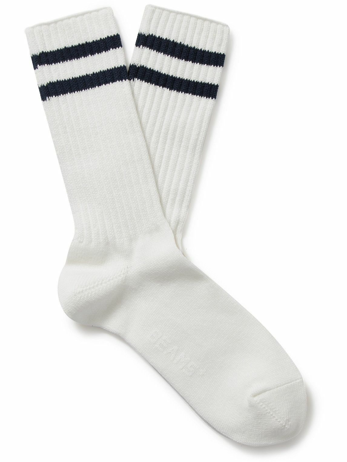 Beams Plus - Schoolboy Striped Stretch Cotton-Blend Socks Beams Plus