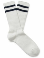 Beams Plus - Schoolboy Striped Stretch Cotton-Blend Socks