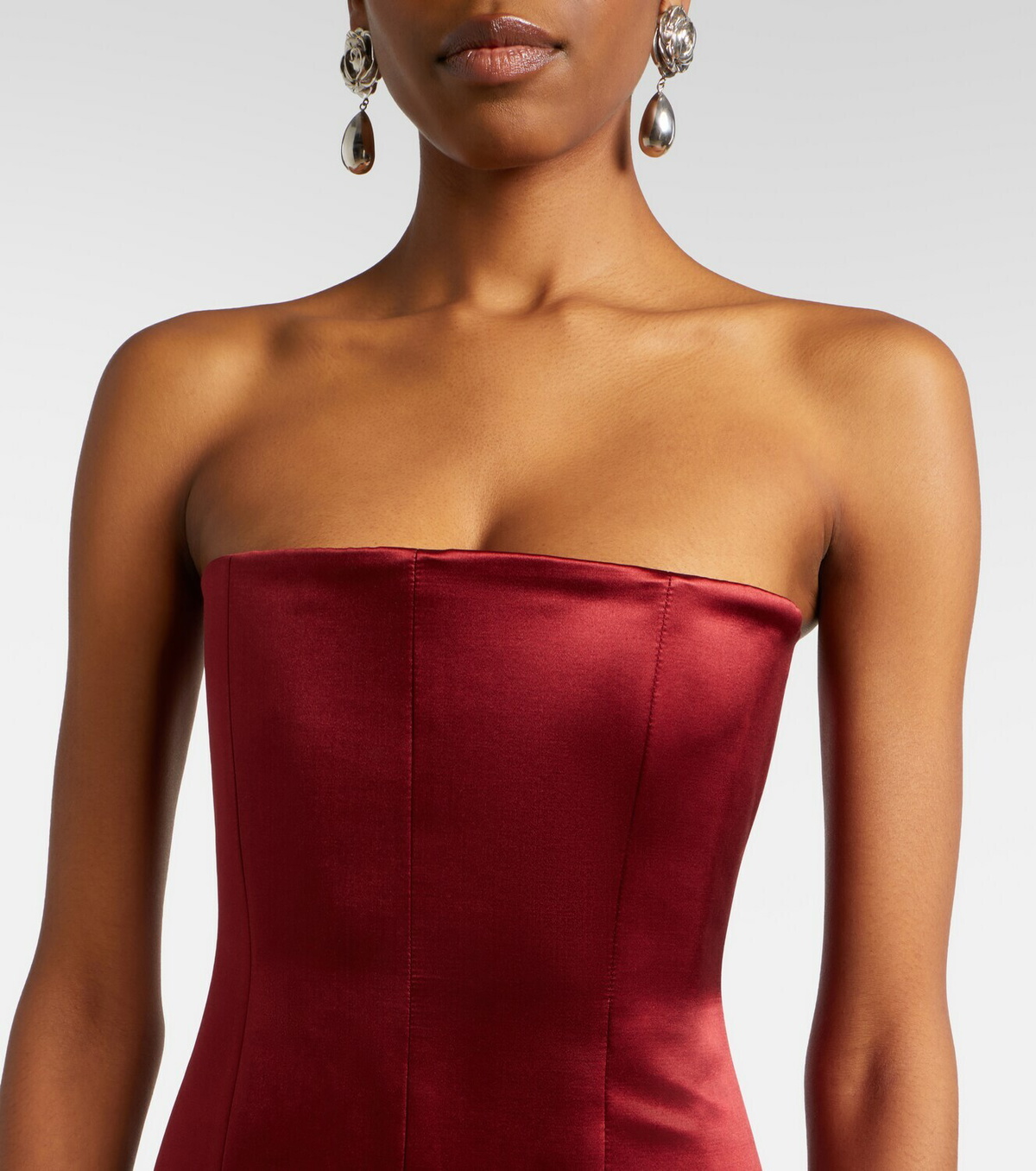 Alex Perry Draped silk corset gown