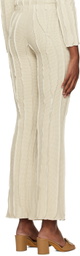Helenamanzano Beige 3D Stripe Trousers