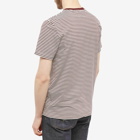 Fred Perry Men's Fine Stripe T-Shirt in Oxblood/Ecru