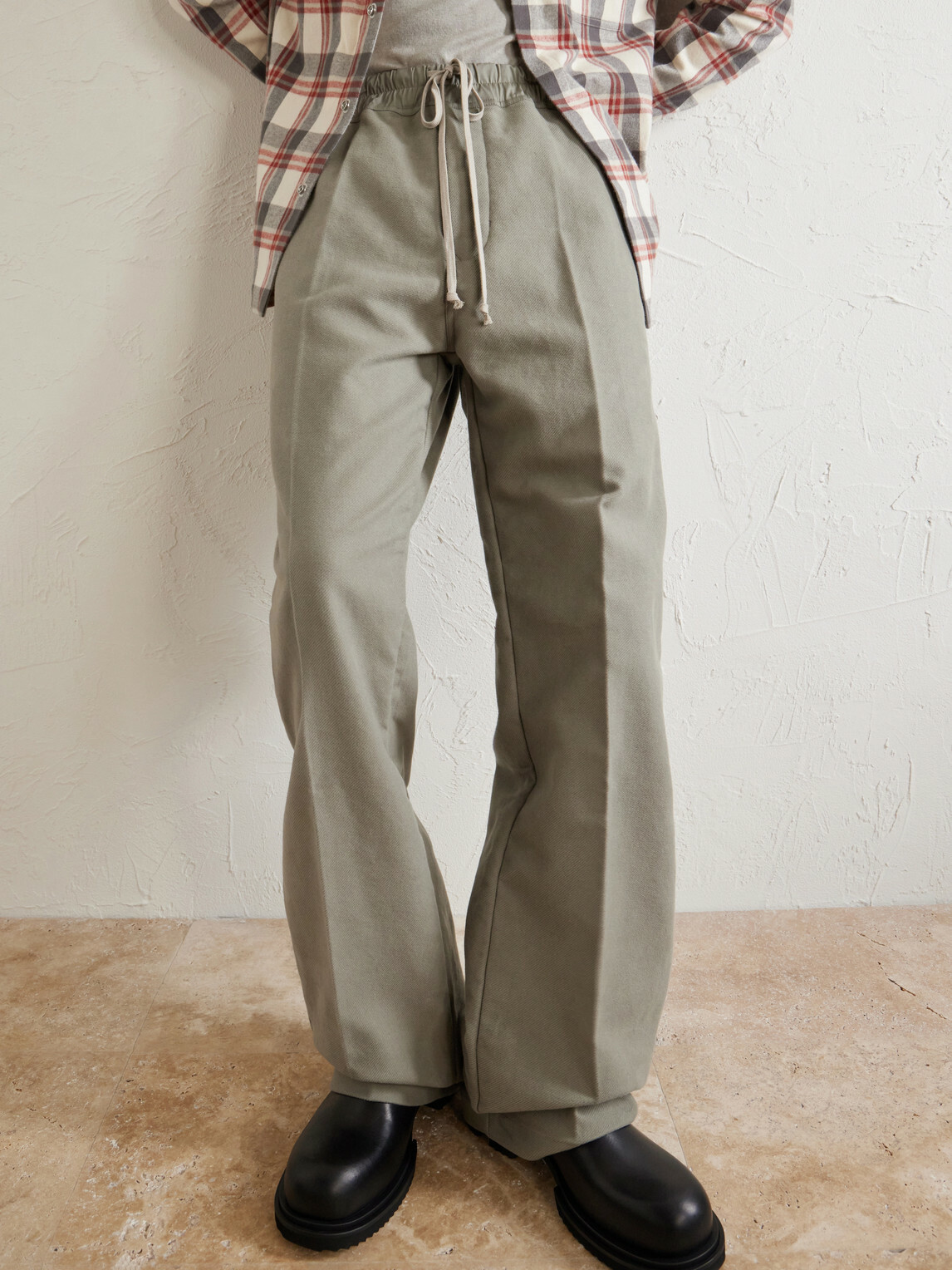 Rick Owens - Dietrich Straight-Leg Cotton-Twill Drawstring Trousers - Gray