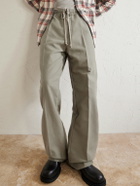 Rick Owens - Dietrich Straight-Leg Cotton-Twill Drawstring Trousers - Gray