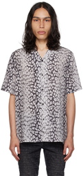 Ksubi Gray Whitenoise Leopard Resort Shirt