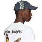 Palm Angels Grey Tie-Dye Logo Cap