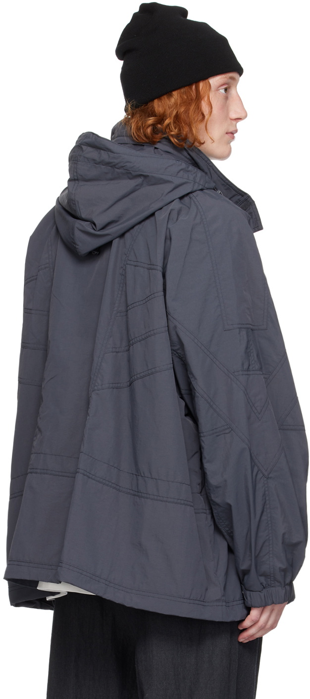 Juun.J Gray Oblique Cut Track Jacket