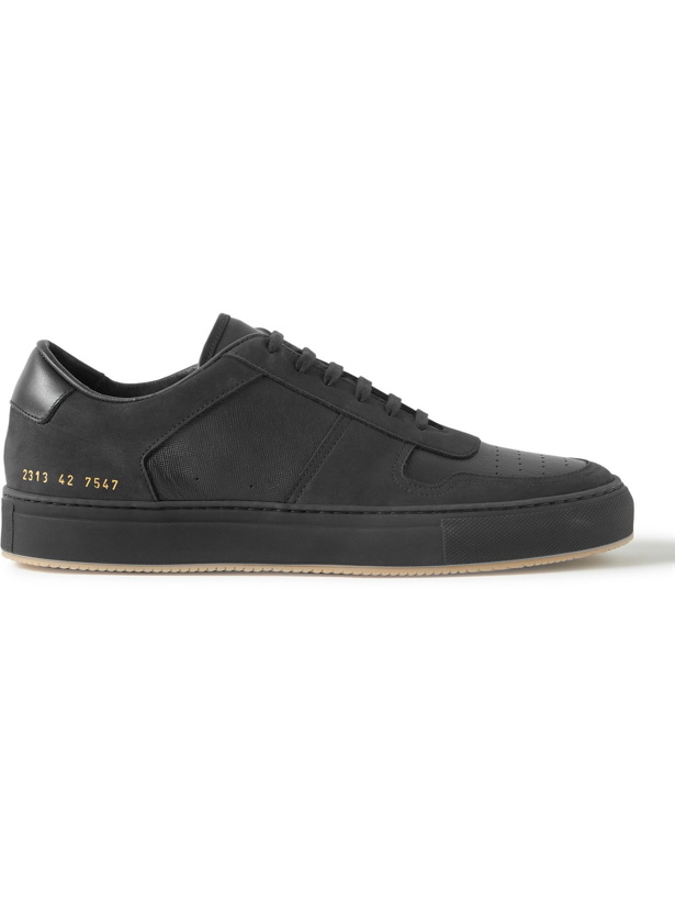 Photo: Common Projects - BBall Saffiano Leather and Nubuck Sneakers - Black