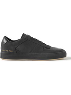 Common Projects - BBall Saffiano Leather and Nubuck Sneakers - Black