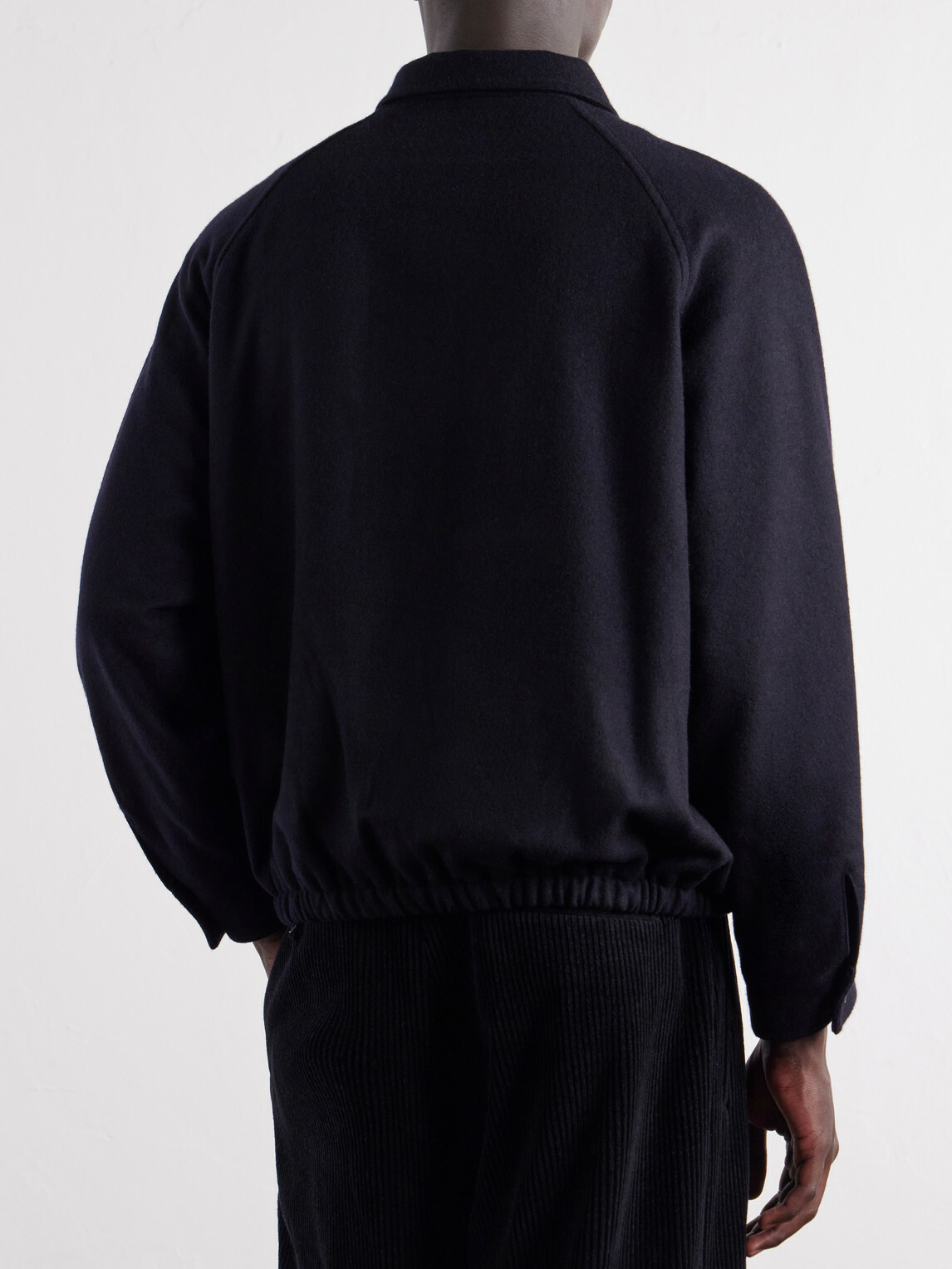 A.PRESSE - Cashmere Flannel Blouson Jacket - Blue
