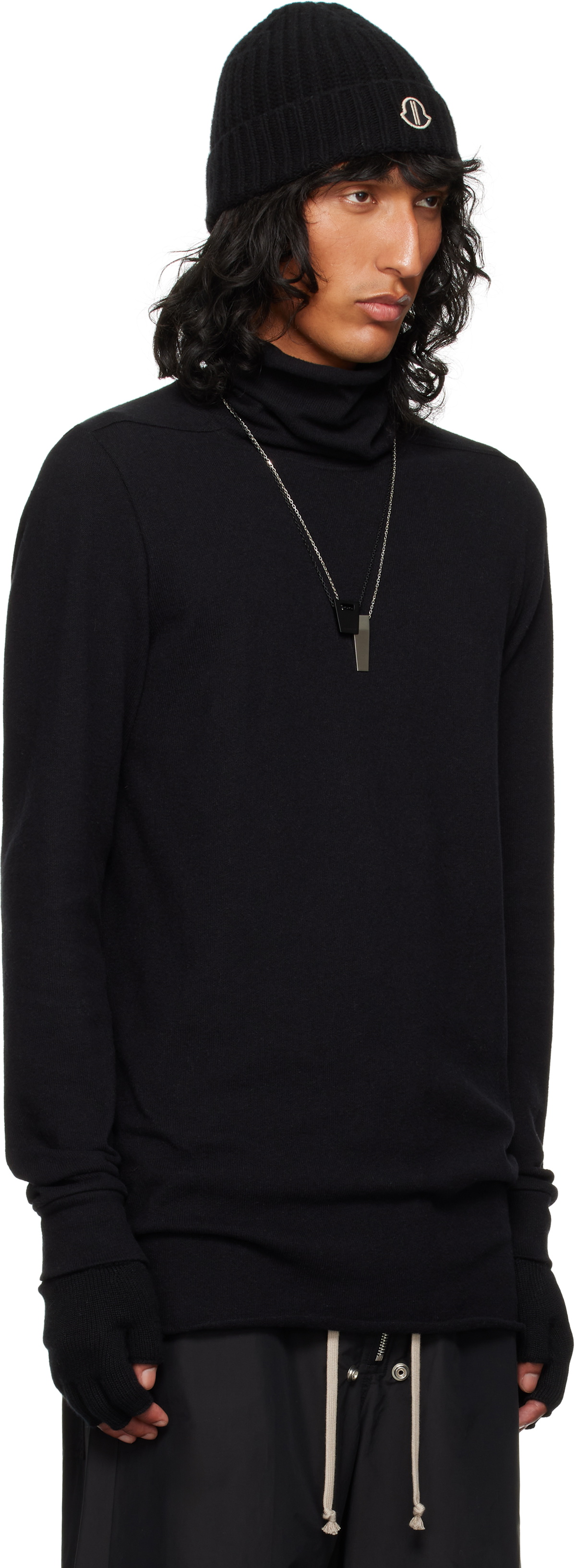 Rick Owens Moncler + Rick Owens Black Surf Turtleneck Rick Owens