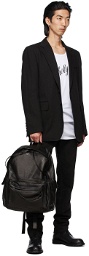 Ann Demeulemeester Black Cotton & Linen Tailored Blazer