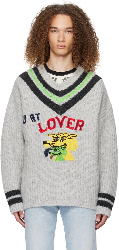 Photo: ERL Gray 'Hurt Lover' Sweater