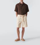 Commas Linen-blend twill Bermuda shorts