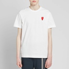 Comme des Garçons Play Men's Large Heart T-Shirt in White