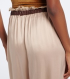 Jacques Wei Leather-trimmed capri pants