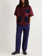 Nicholas Daley - Aloha Camp-Collar Jacquard and Cotton-Corduroy Shirt - Burgundy