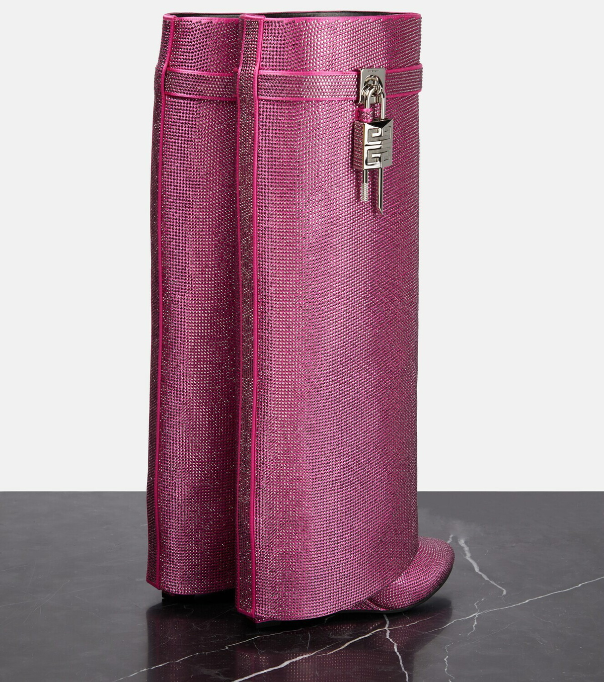 Givenchy Shark Lock embellished knee-high boots Givenchy