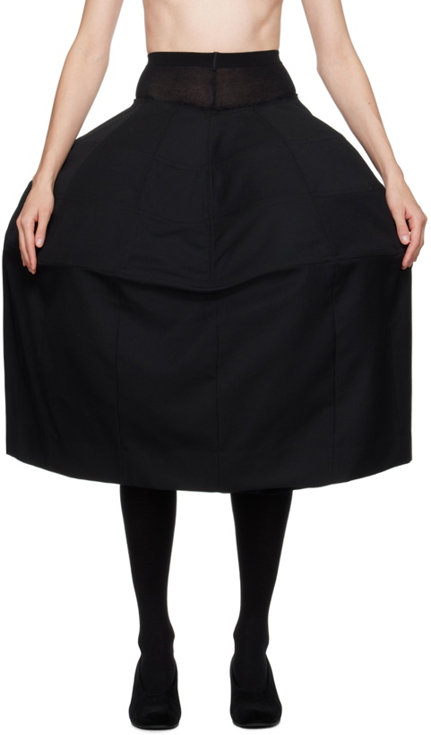 Photo: Comme des Garçons Black Paneled Midi Skirt