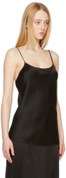 Victoria Beckham Black Satin Cami Tank Top