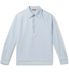 Barena - Cotton-Chambray Half-Zip Shirt - Blue