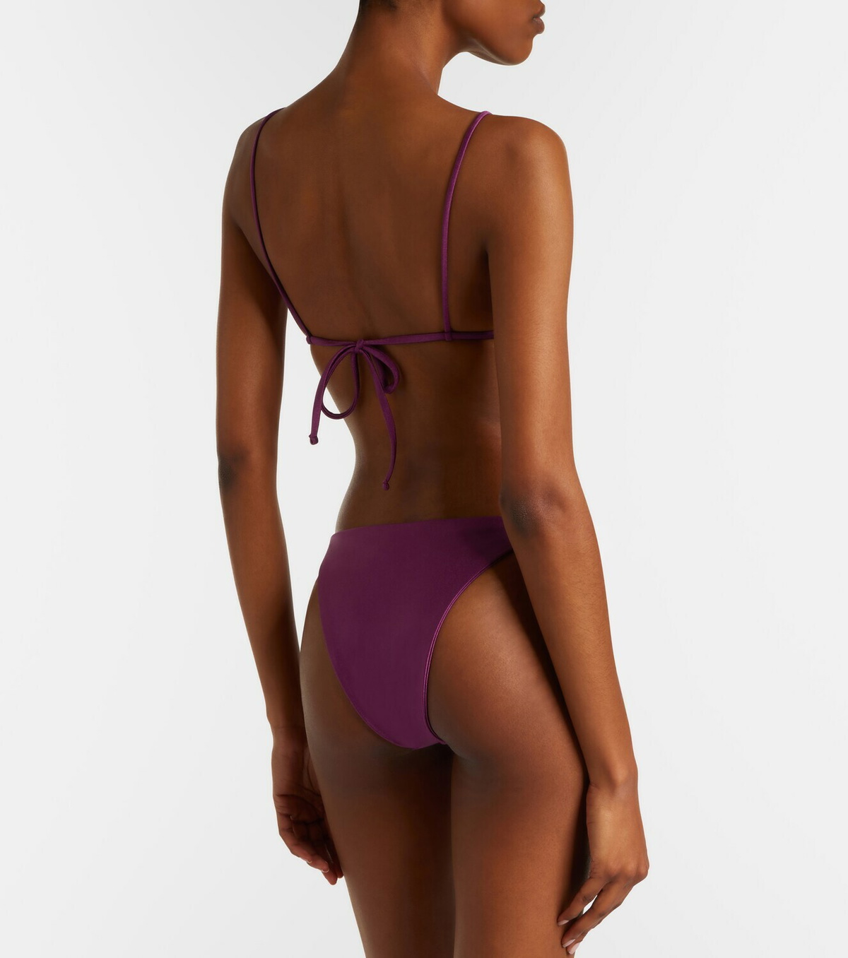 Jade Swim Via metallic-effect bikini top