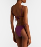 Jade Swim Via metallic-effect bikini top