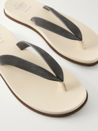 Brunello Cucinelli - Suede Flip Flops - Gray