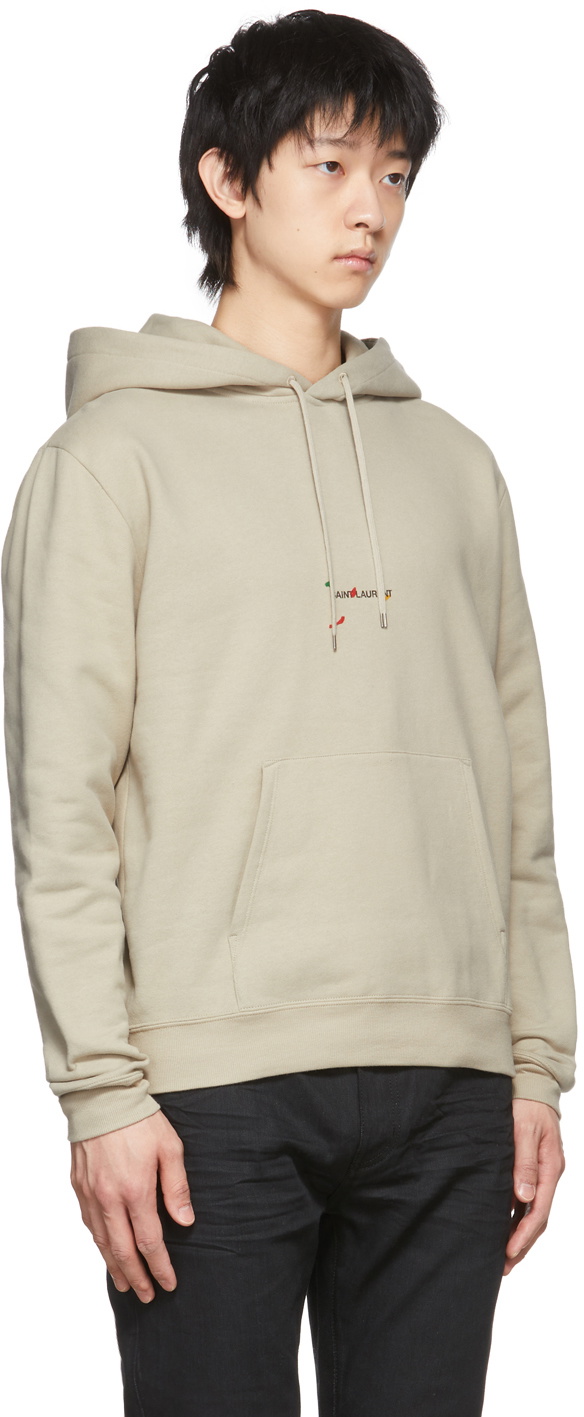 Saint Laurent Beige Rive Gauche Hoodie Saint Laurent