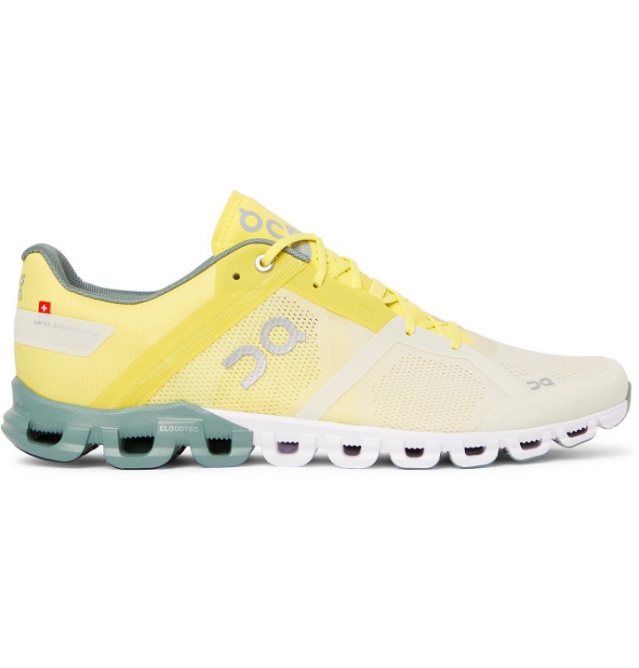 Photo: On - Cloudflow Rubber-Trimmed Mesh and Shell Running Sneakers - Yellow