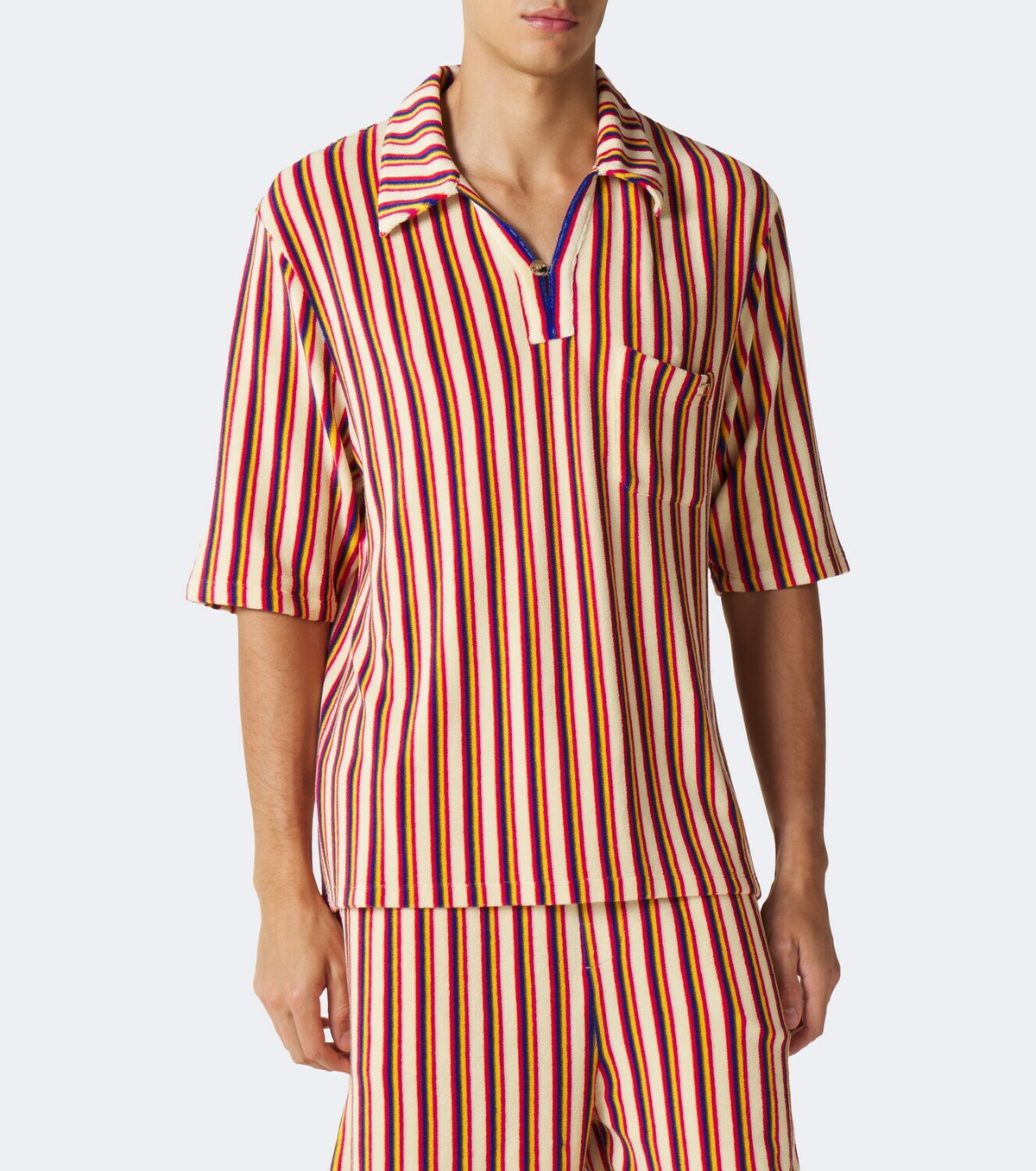 Valentino Striped terry polo shirt