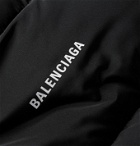 Balenciaga - Logo-Print Striped Quilted Padded Shell Jacket - Black